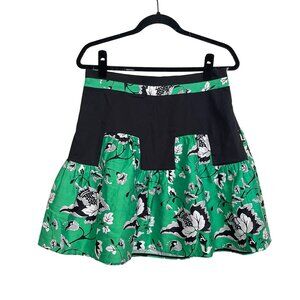 Diane Von Furstenberg $368 Floral Print Skirt Size 12 Wool/Silk NWT